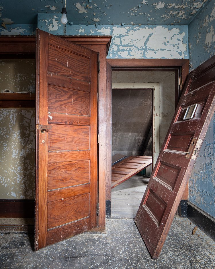 Solid wood wardrobes were far older than furniture on the lower floors.