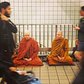 Meditating in a New York subway station.
