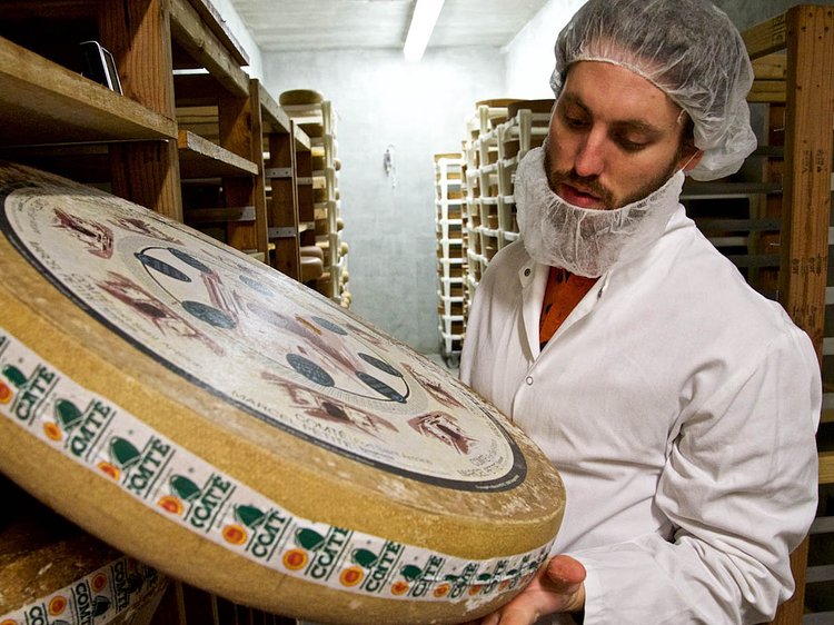 Cavemaster Brian Ralph with his cheeses.