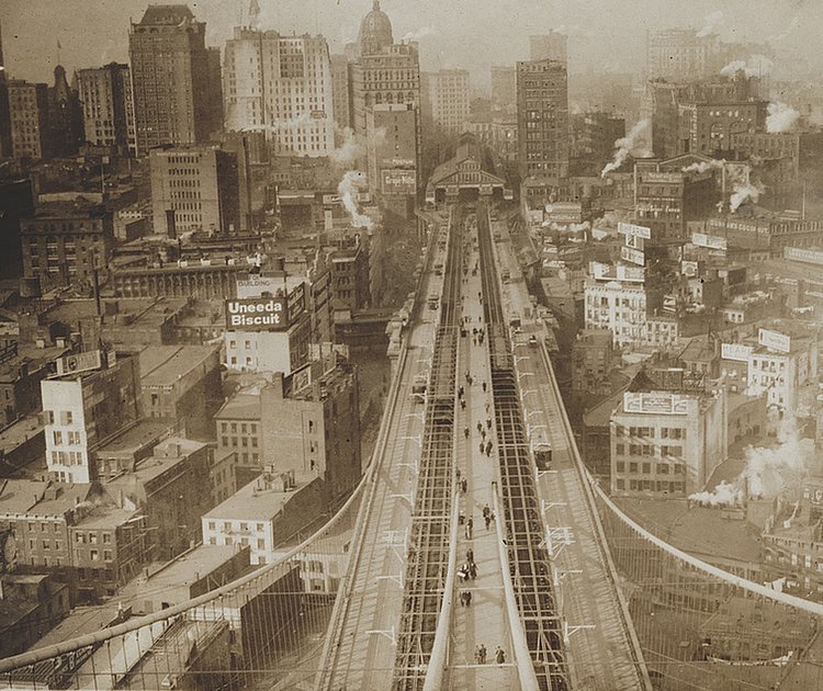 Lower Manhattan As Seen From The Brooklyn Bridge Tower – c. 1905