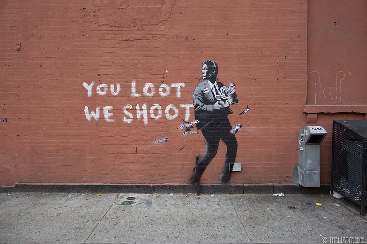 You Loot We Shoot, Banksy, NYC, 2018