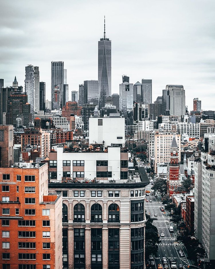 Looking down 6th Avenue, Greenwich Village, Manhattan