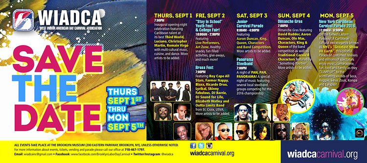 Carnival masquerader at West Indian American Day Carnival kickoff event Aug. 11 at the Brooklyn Children's Museum.