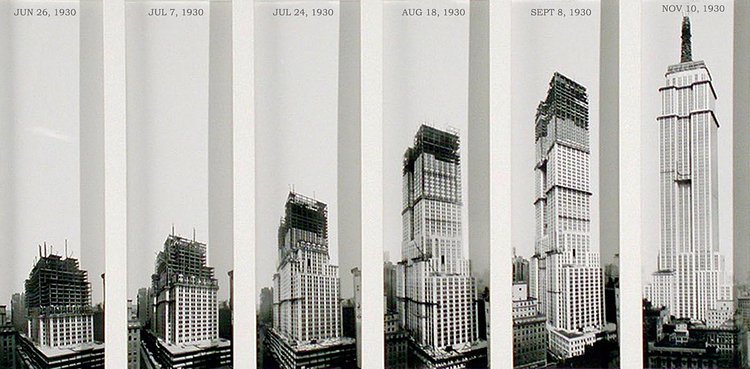 Empire State Building, construction progress, 1930