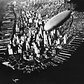 This aerial photograph from 1910 shows a Zeppelin dirigible flying over Manhattan. Aerial photography has existed since the mid-1800s, giving people a unique perspective of their planet.
