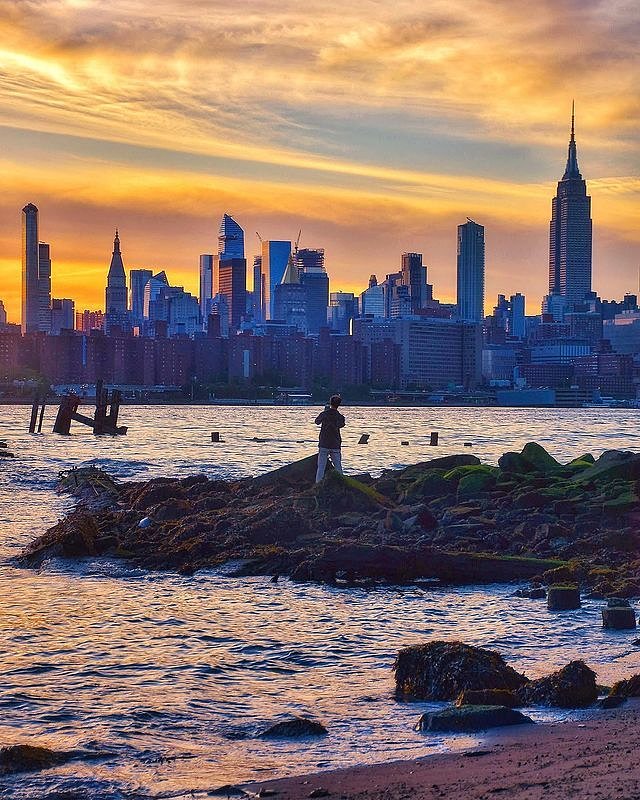 Sunset Over Manhattan Skyline