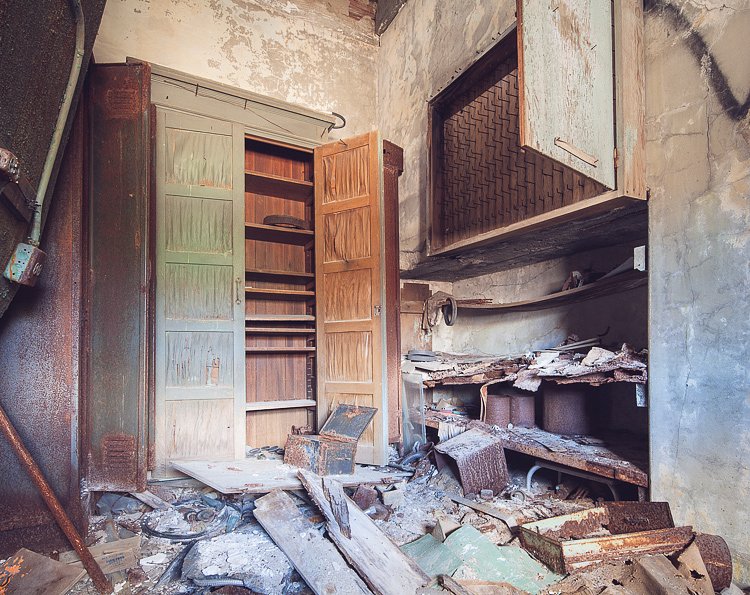 A storage room in the attic had been pillaged.