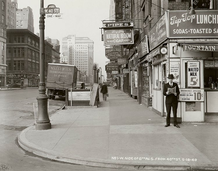 "Nazi Army Now 75 Miles From Paris." 40th St & 6th Avenue, May 1940.