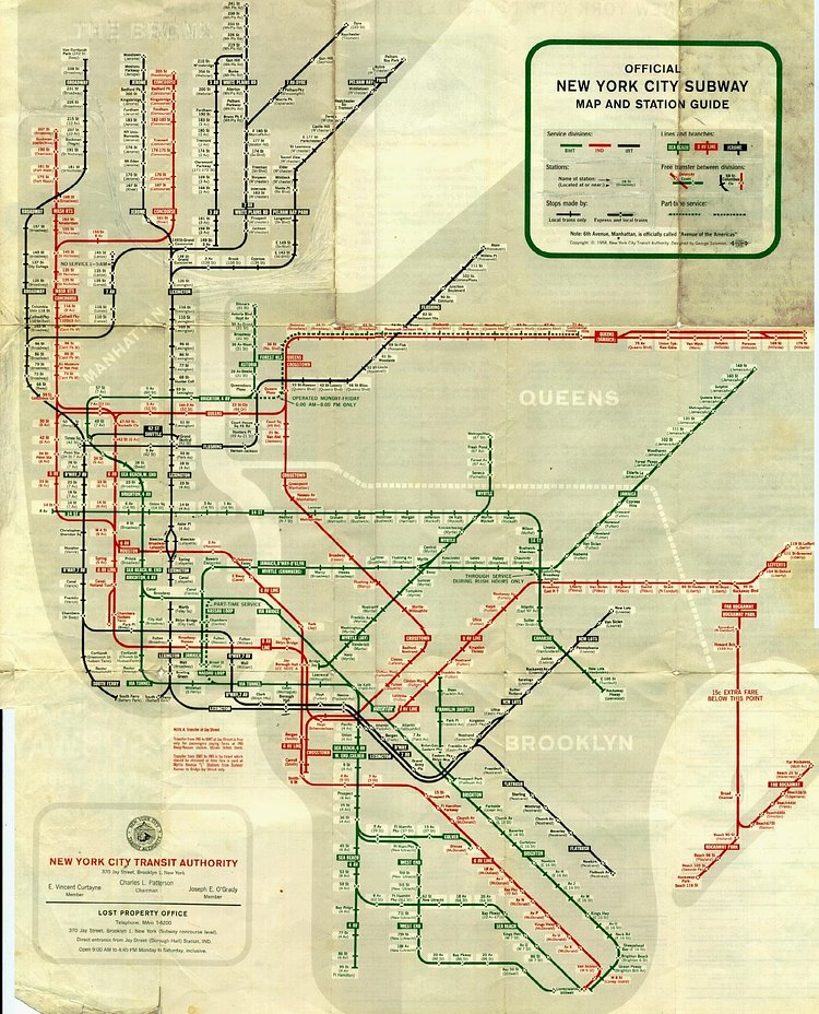 New York City Subway Map, 1958