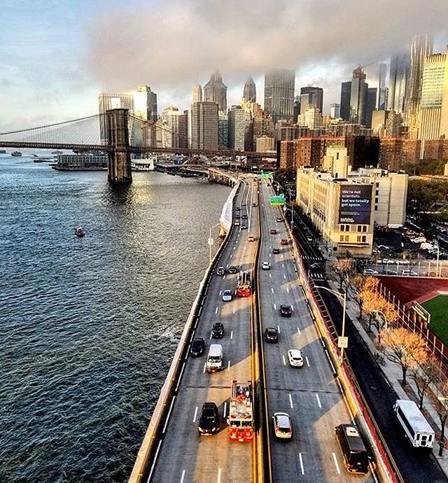 New York, New York. Photo via @qwqw7575 #viewingnyc #newyorkcity #newyork #nyc #fdr #sunrise