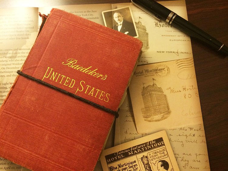 Luke Spencer's Baedeker's United States Guide, at the Hotel Martinique, which opened in 1897.