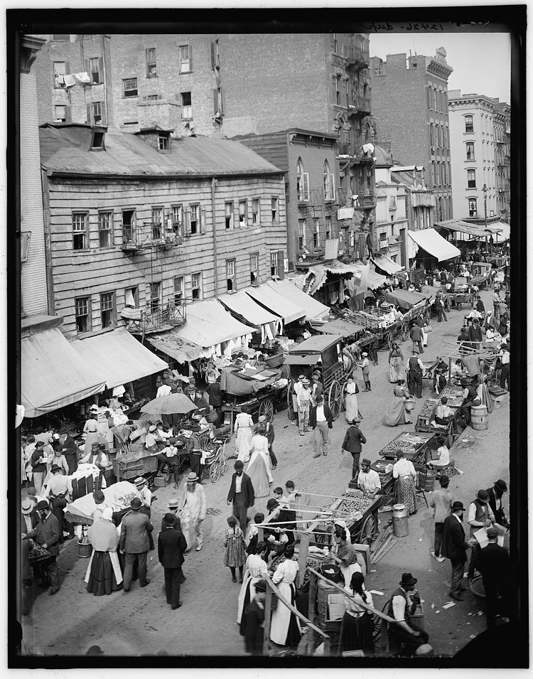 Jewish market on the East Side, New York, N.Y. ca. 1895