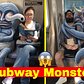 NYC Subway “INVADED” by Aliens and Monsters - @subwaydoodle