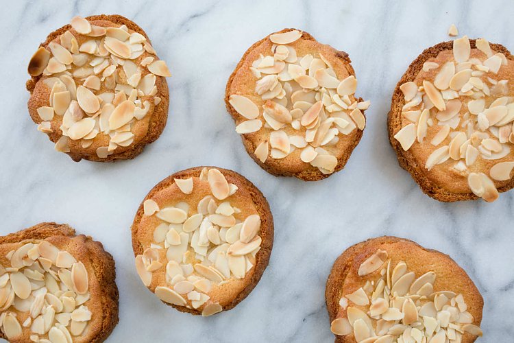 Bostock, twice-baked brioche flavored with orange-blossom water and layered with frangipane and toasted almonds.
