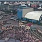 An aerial view of the fair shows the music hall advertising Hot Mikado with Bill Robinson.