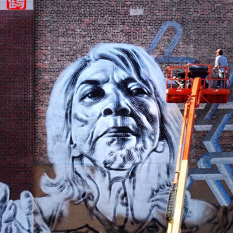 #celsoart colaboration with the impressive @mac_arte for #monumentart #monumentartnyc #streetart #urbanart #publicart #workinprogress photo by @thewanderingcrane
