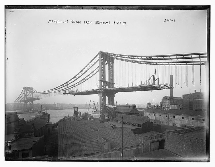 Manhattan Bridge From Brooklyn - 1909