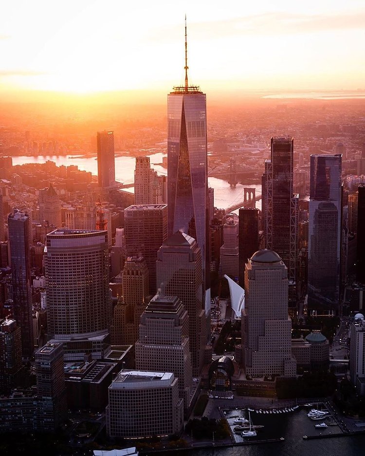Sunrise over Manhattan.