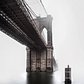 Brooklyn Bridge, New York. Photo via @rwakeland #viewingnyc #newyork #newyorkcity #nyc #brooklynbridge #fog