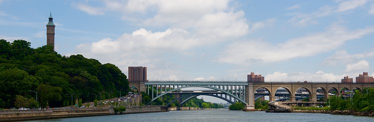 DSC_8680 | High Bridge front, Alexander Hamilton Bridge middle, Washington Bridge back (High Bridge Water Tower far left)