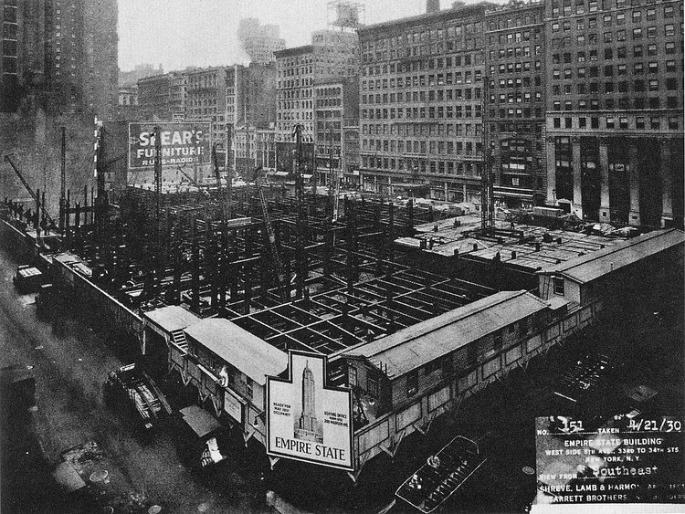 Empire State Building under construction, 1930