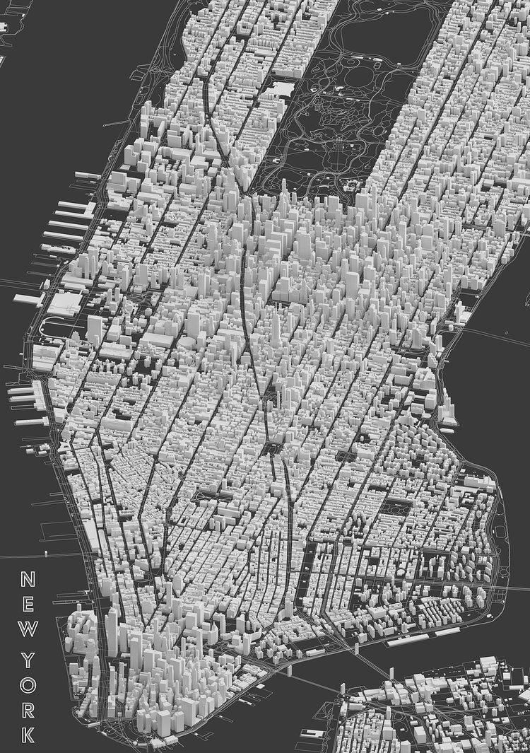 New York City, Clay Print