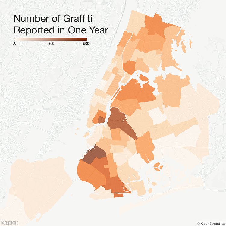 Number of Graffiti Reported in One Year