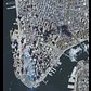 Four days after the September 11 attacks, this satellite image shows the remains of the World Trade Center buildings.