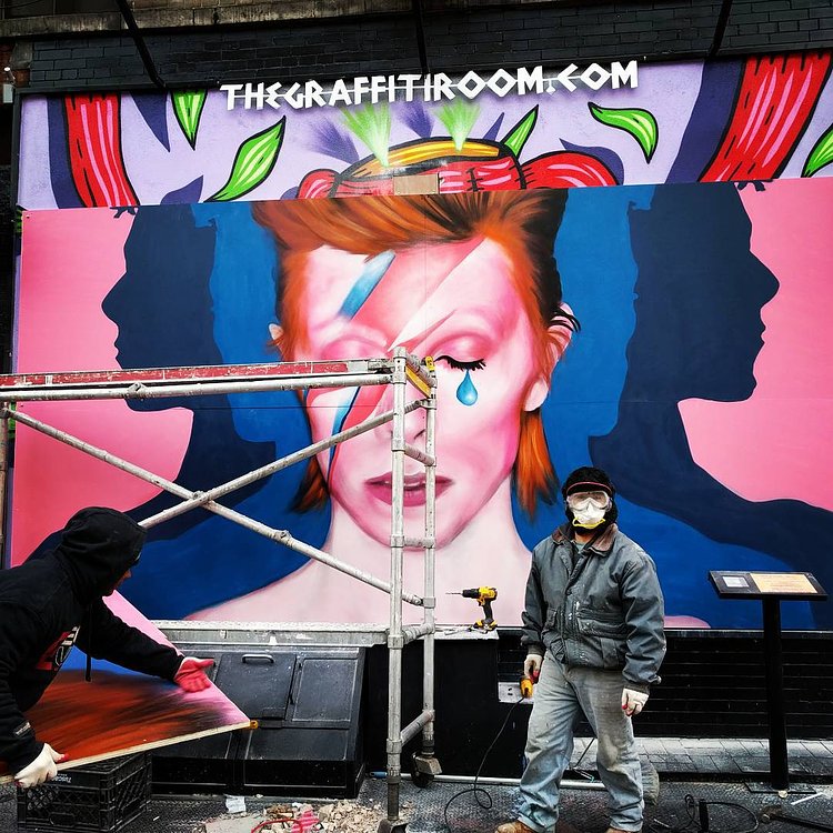 #davidbowie #inprogress #bowie #nyc #graffiti #streetart