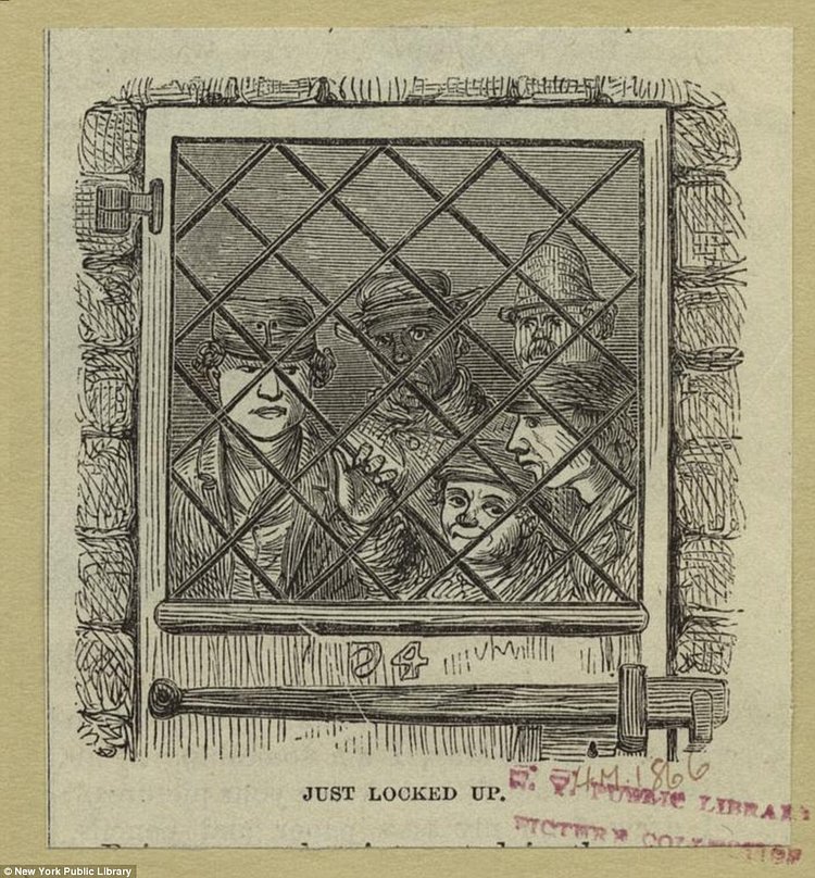 Some faces behind bars at Blackwell's Island Penitentiary. Gangs were given wide controls of the prison, due to corrupt workers