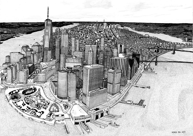 New York City Sketch, Honza Pek, 2017
