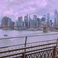 View of Lower Manhattan from Q Train over Manhattan Bridge