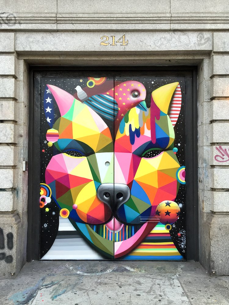 "Soho Dog" by Okuda San Miguel | <a href="http://laughingsquid.com/soho-dog-an-incredible-geometric-street-art-painting-by-okuda-san-miguel-in-new-york-city/" rel="nofollow">laughingsquid.com/soho-dog-an-incredible-geometric-street...</a>


