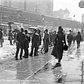 On the streets in a New York blizzard. Herald Square, 1899