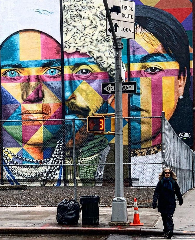 Ellis Island Mural, Eduardo Kobra, City-As-School High School, Hudson Square, Manhattan