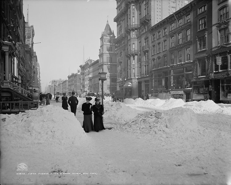 1905 Fifth Avenue & 27th Street after a big storm photo Detroit Publishing