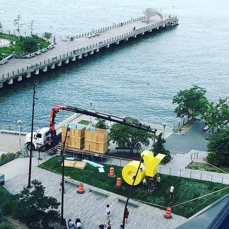 Oy Yo #deborahkass #oyyo #buildingup #strength #williamsburg #bk #nyc #eastriver #theedge #home #firsttosee photo cred @carabraude