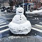 Snowman in Brooklyn, New York.