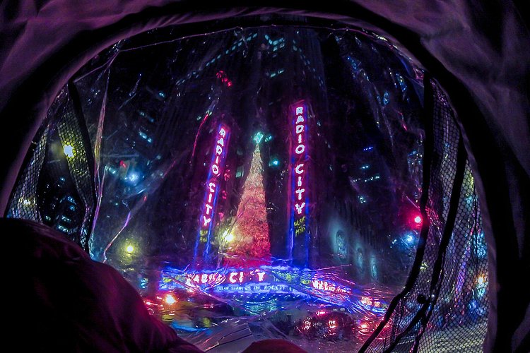 Getting ready for Christmas at Radio City Music Hall.