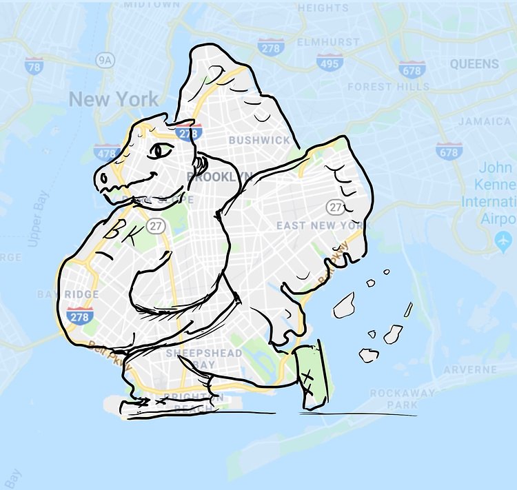 Brooklyn looks like an ice skating dragon