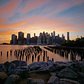 Sunset over Lower Manhattan from Brooklyn Bridge Park