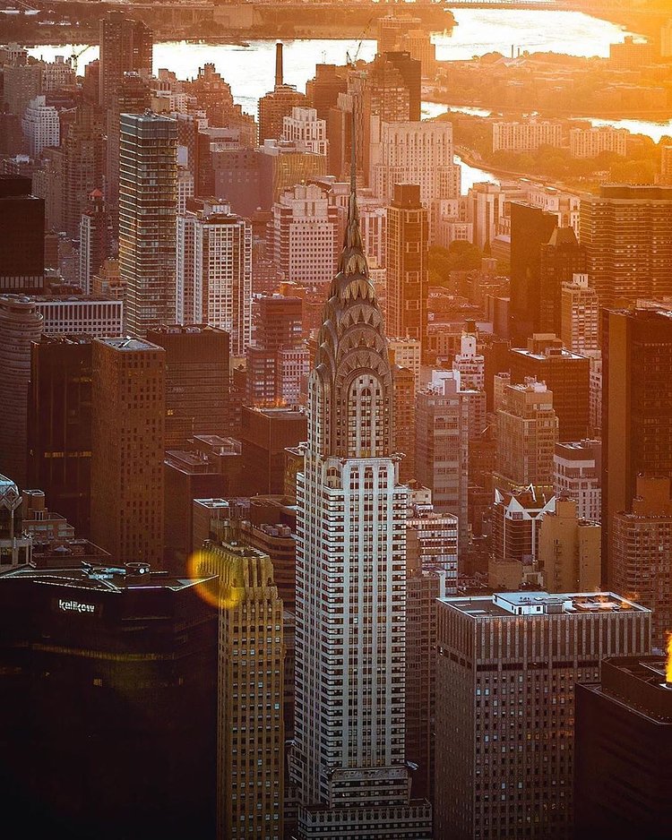 Sunrise over the Chrysler Building, Midtown, Manhattan. @flynyon