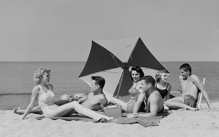 Check Out Times Square, The Brooklyn Bridge, and New York City's Sandy Beaches in the 1950s