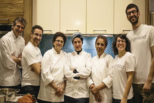 Left to right: Juan Suarez de Lezo, Chief Culinary Officer; Wissam Kahi, co-founder and COO; Rachana Rimal, chef; Nidaa al Janabi, chef; Mitslal Tedla, chef; Manal Kahi, founder and CEO; Christian Chemaly, tech advisor.