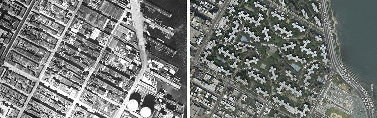 1940s Gas House District compared to today’s Stuy Town.