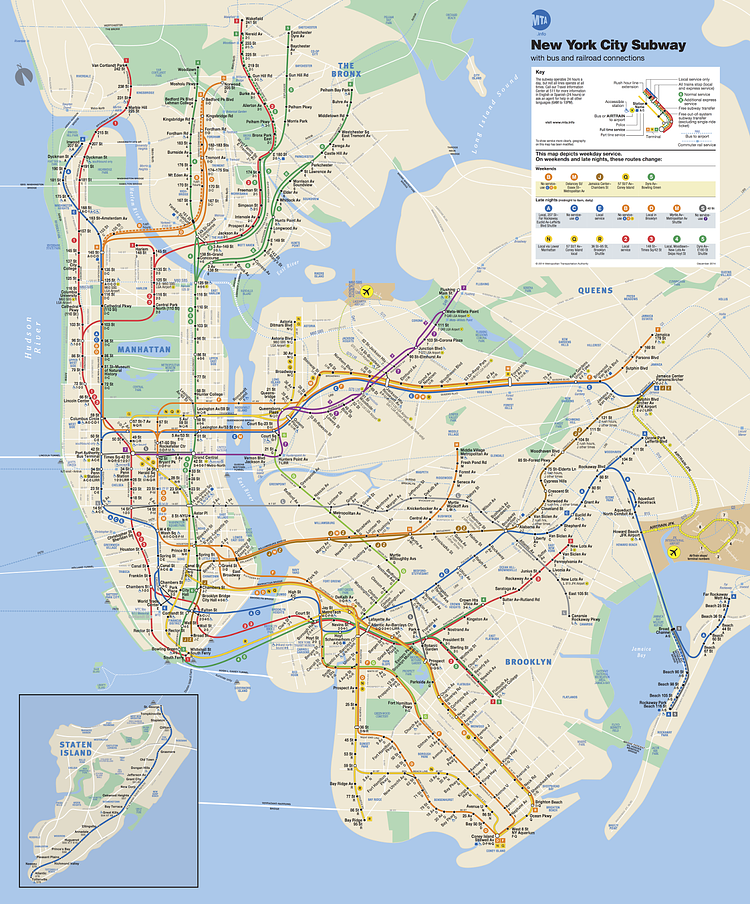 MTA Map (pre 34th Street / Hudson Yards)