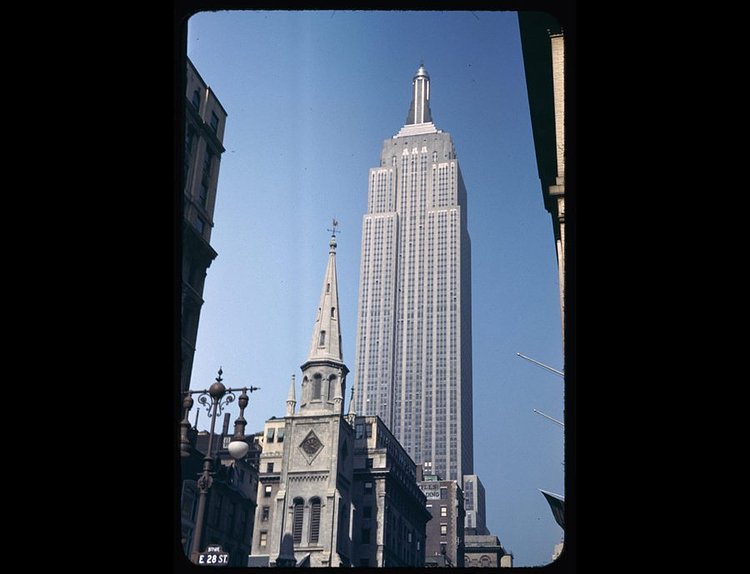 Here's a view of the Empire State Building from 28th Street in 1942, 11 years after it was completed.