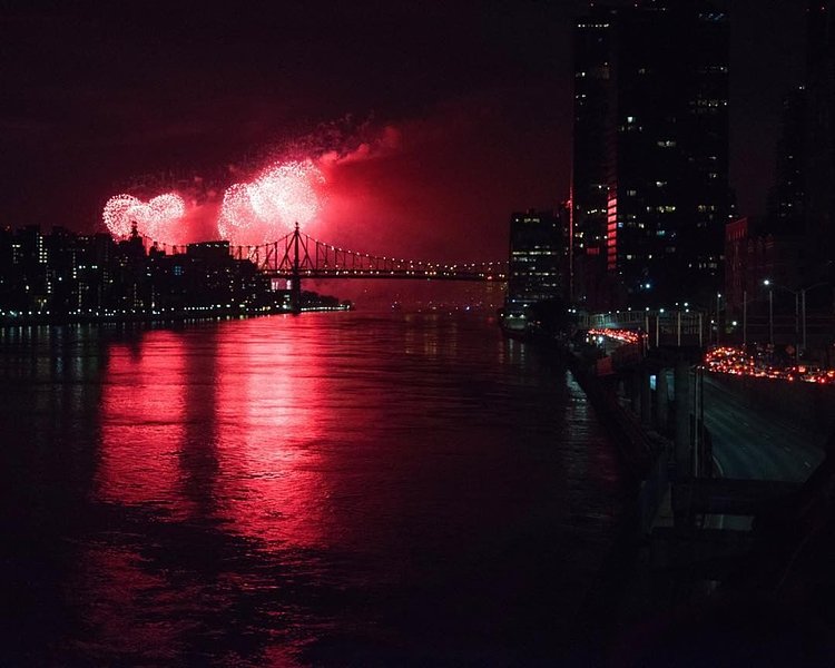 Fireworks over east river