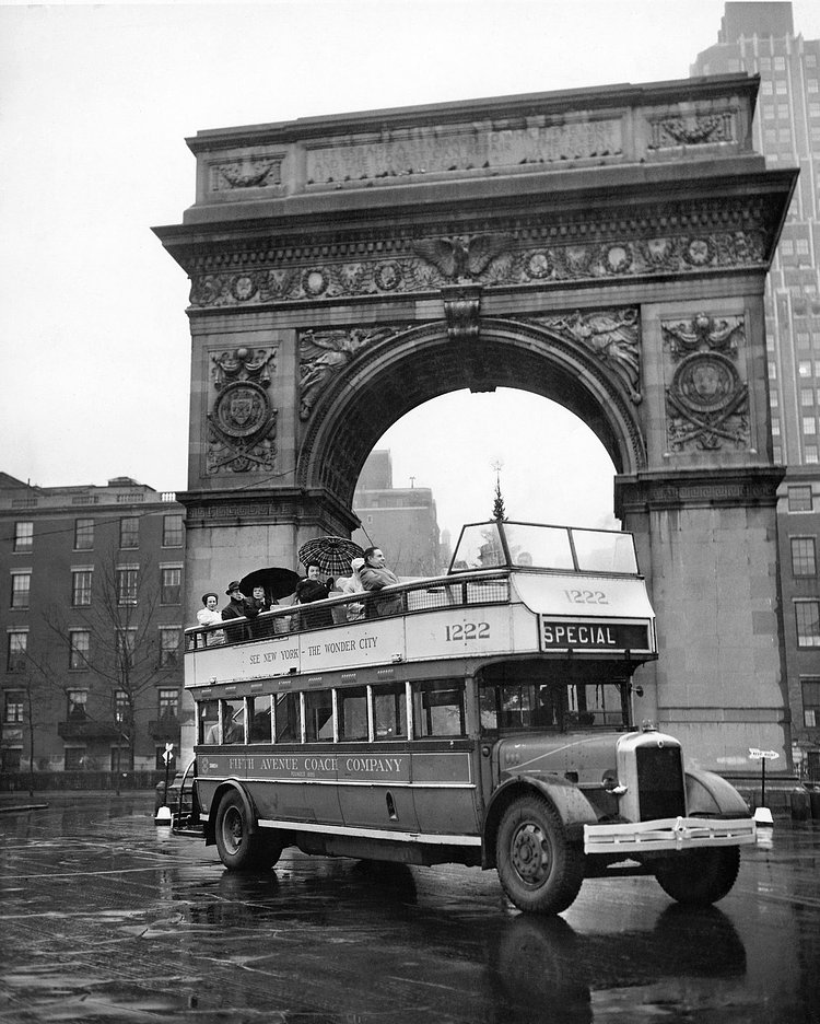 Dec. 29, 1946: “It’s a lark!” exclaimed a passenger on one of the last trips of one of New York City’s last five double-decker, open-top buses. “It’s a shame they’re taking them away. During the summer months they’d be wonderful,” the woman added. “The Fifth Avenue Coach Company had ordered the use of the old open double-deckers discontinued as of 1 p.m.,” reported The Times, which also noted that the buses had been running there since 1907 and that “some of the old machines would be sent to Argentina and Cuba,” and others would be scrapped for parts.