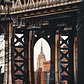 Empire State Building seen through Manhattan Bridge from DUMBO, Brooklyn
